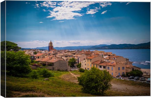 View over Saint Tropez in France located at the Me Canvas Print by Erik Lattwein