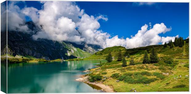 Wonderful spot for vacation in the Swiss Alps Canvas Print by Erik Lattwein