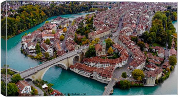The historic district of Bern - the capital city of Switzerland Canvas Print by Erik Lattwein