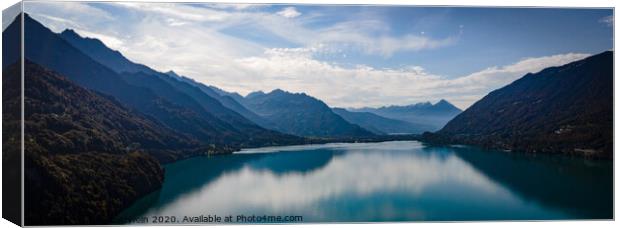 Anazing view over Lake Brienz in Switzerland Canvas Print by Erik Lattwein