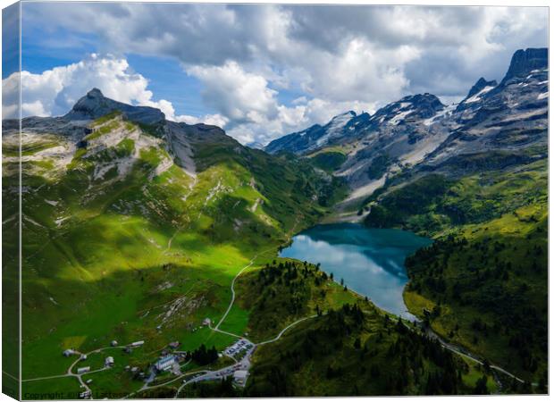Wonderful Mountain Lake in the Swiss Alps Canvas Print by Erik Lattwein