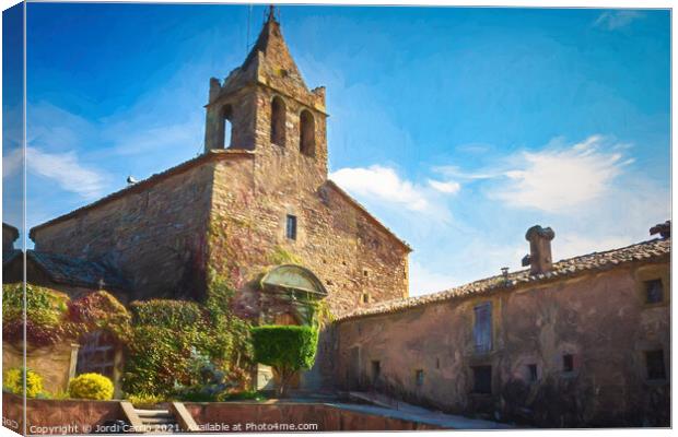 Church of Santa Maria de Sau - C1510-3243-PIN-R Canvas Print by Jordi Carrio
