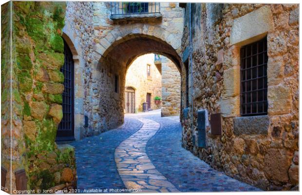 A tour of the historic center of Pals - Orton glow Edition Canvas Print by Jordi Carrio