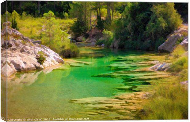 Emeralds in the Beceite Fishery - CR2009-3495-ABS Canvas Print by Jordi Carrio