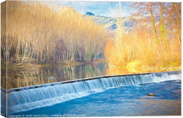 Small waterfall of the river Ter Picturesque Edition Canvas Print by Jordi Carrio