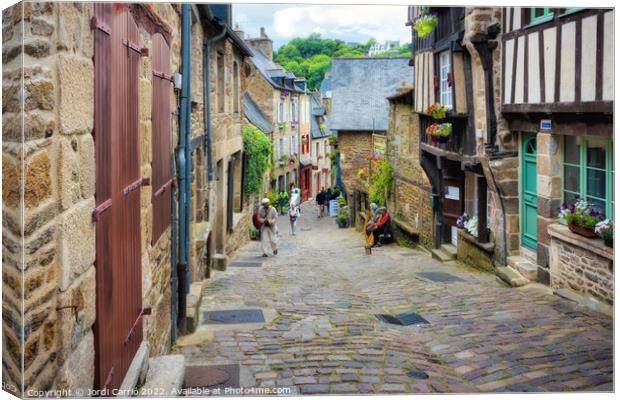 Medieval streets of Dinan - C1506-1639-GLA Canvas Print by Jordi Carrio