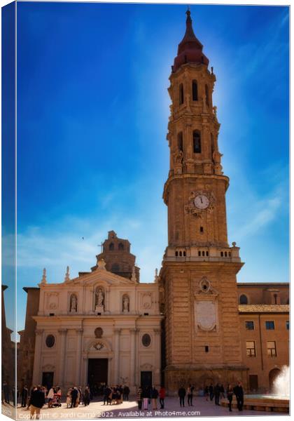 Cathedral of the Savior - SEO in Zaragoza, Spain - 1 Canvas Print by Jordi Carrio