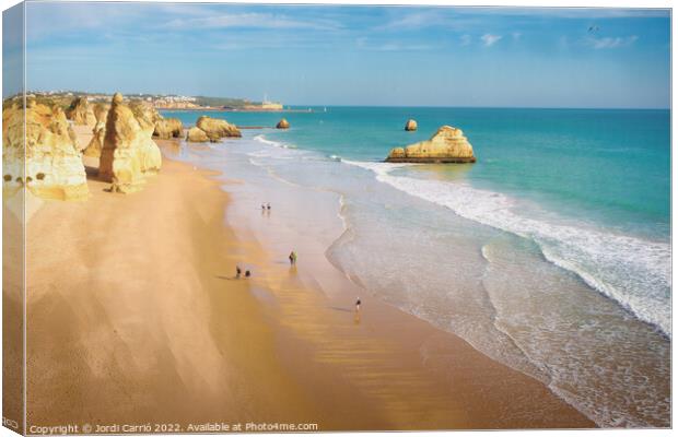 Beaches and cliffs of Praia Rocha, Algarve - 2 - Picturesque Edi Canvas Print by Jordi Carrio