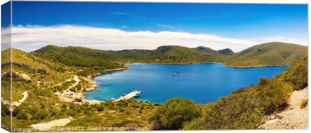 Panoramic of the Port of Cabrera - CR2204-7335-GLA Canvas Print by Jordi Carrio