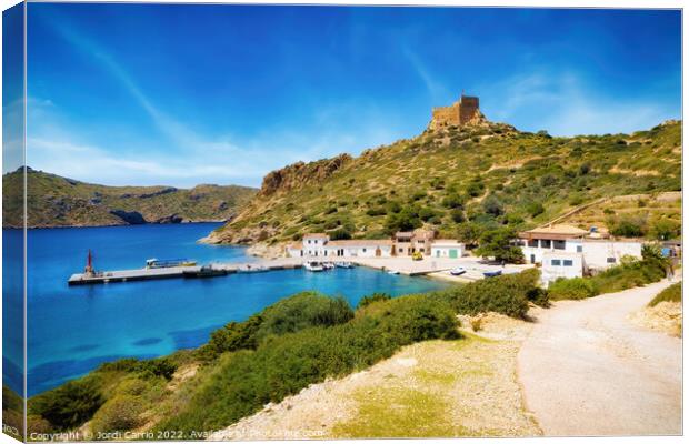 Port of Cabrera and the Castle - CR2204-7340-ORT Canvas Print by Jordi Carrio