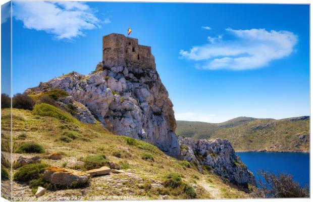 Octagonal Tower of Cabrera Castle - CR2204-7334-OR Canvas Print by Jordi Carrio