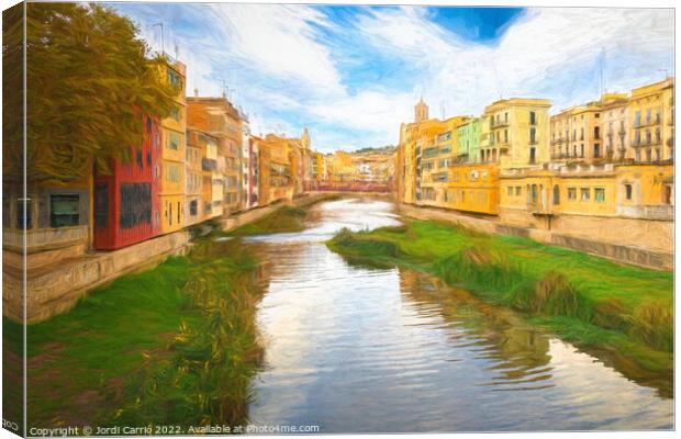Autumn Reflections in the Onyar - CR2111-6217-OIL Canvas Print by Jordi Carrio