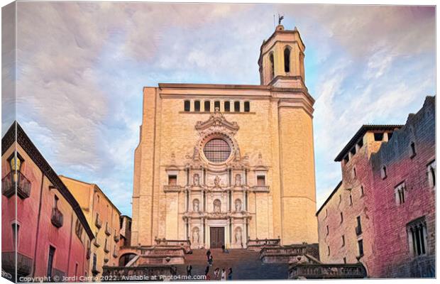 Majestic Girona Cathedral - CR2111-6225-ABS Canvas Print by Jordi Carrio