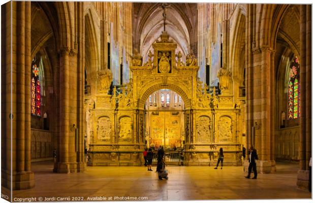 Retrochoir of the cathedral of león Canvas Print by Jordi Carrio