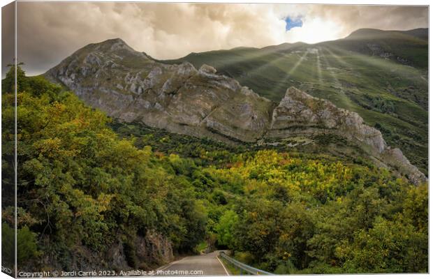 Orton glow edition, of the Morredero mountains sunset Canvas Print by Jordi Carrio