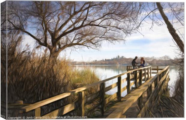 Confidences at the Banyoles viewpoint - CR2301-850 Canvas Print by Jordi Carrio