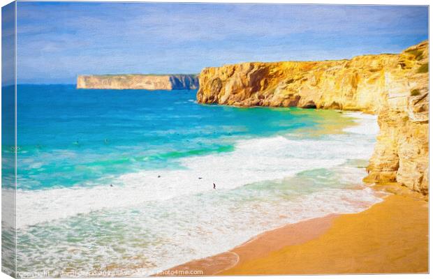 Cliffs of the coast of Sagres, Algarve - 2 - Picturesque Edition Canvas Print by Jordi Carrio