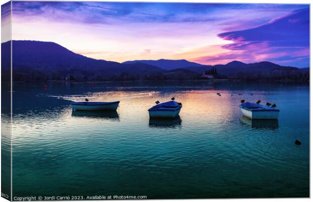 Boats anchored in the Sunset - CR2301-8543-GRACOL Canvas Print by Jordi Carrio