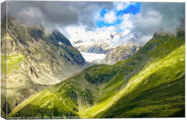 Majestic Swiss Alps Glacier - N0708-61-ORT-2 Canvas Print by Jordi Carrio