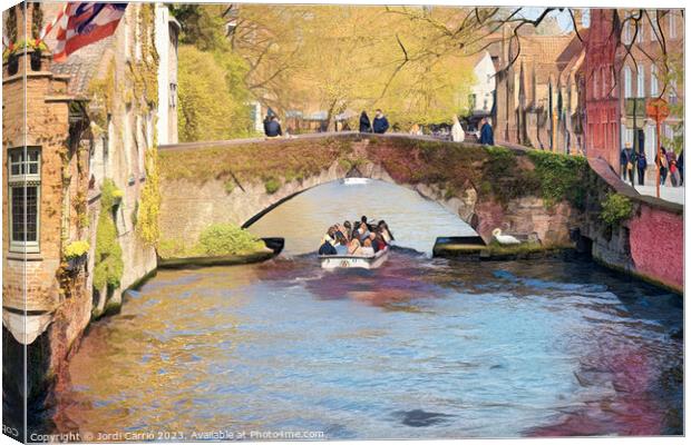 Bruges bridge in abstract - CR2304-9003-ABS Canvas Print by Jordi Carrio