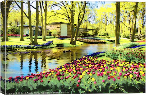 Floral Rainbow - LU2305-1030404-WAT Canvas Print by Jordi Carrio