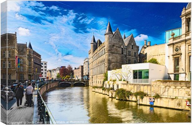The Serene Canal of Ghent - CR2304-9035-PIN Canvas Print by Jordi Carrio