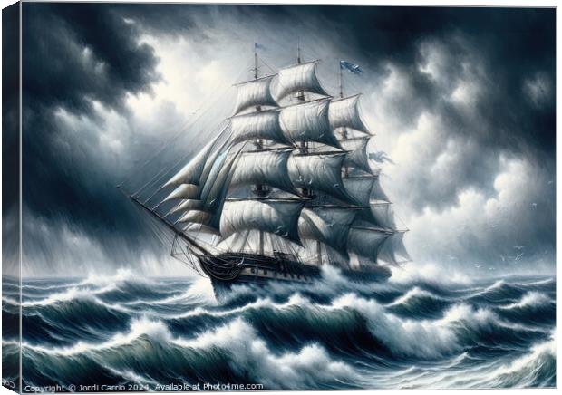 Navigating the Storm - GIA-2309-1082-OIL Canvas Print by Jordi Carrio