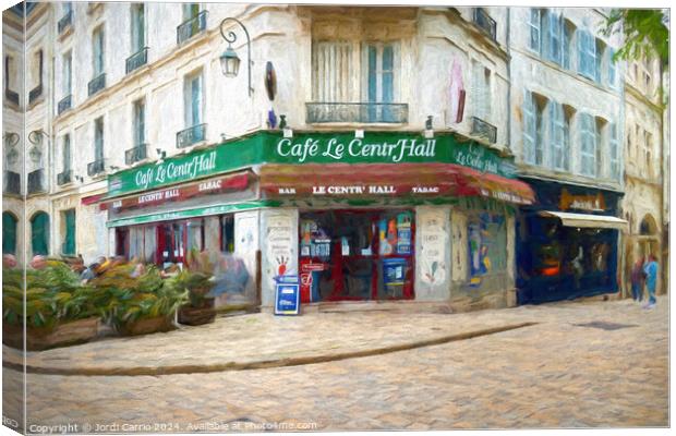 The charm of a café in Orleans - LU2304-1030297-OIL Canvas Print by Jordi Carrio