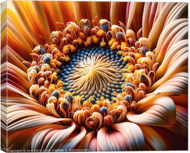 Botanical Kaleidoscope - GIA2401-0123-REA Canvas Print by Jordi Carrio