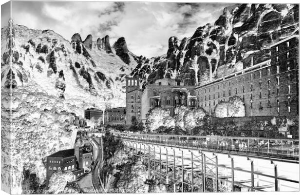 Montserrat Monastery and its natural park - Catalo Canvas Print by Jordi Carrio