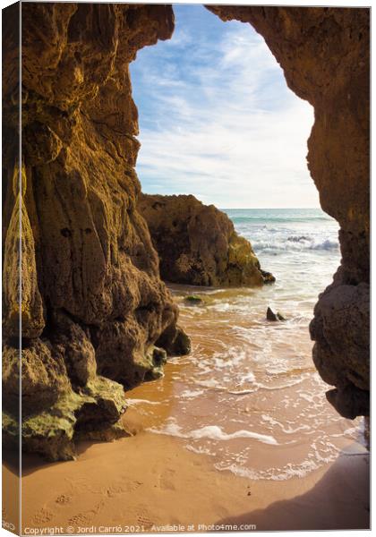 Beaches and cliffs of Praia Rocha, Algarve - 2 Canvas Print by Jordi Carrio