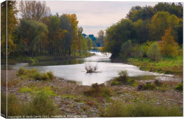 Autumn landscapes in the river Ter. Osona, Catalonia Canvas Print by Jordi Carrio