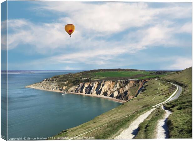 Soaring Above the Isle of Wight Canvas Print by Simon Marlow