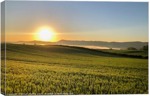 Shropshire Sunrise Canvas Print by Simon Marlow