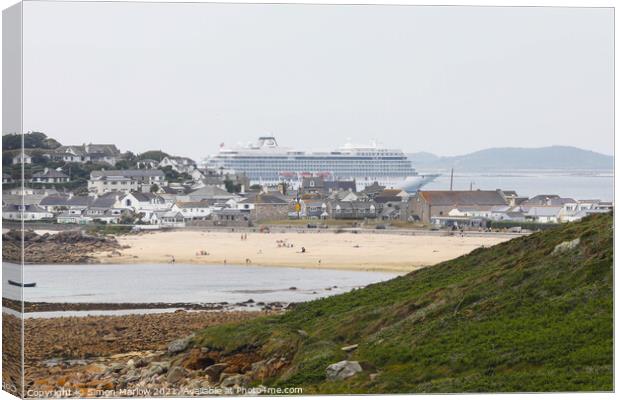Majestic Cruise Ship in Isles of Scilly Canvas Print by Simon Marlow