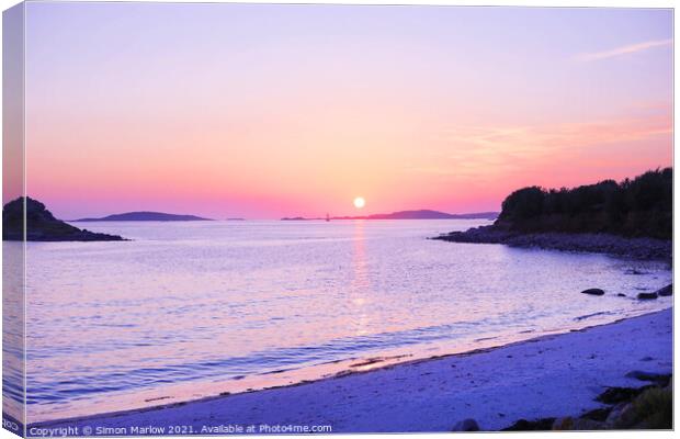 Sunset at St Marys, Isles of Scilly Canvas Print by Simon Marlow