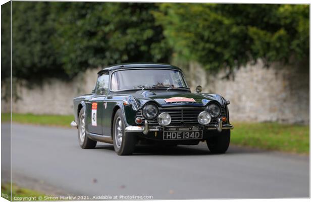 Classic Triumph TR4 Canvas Print by Simon Marlow