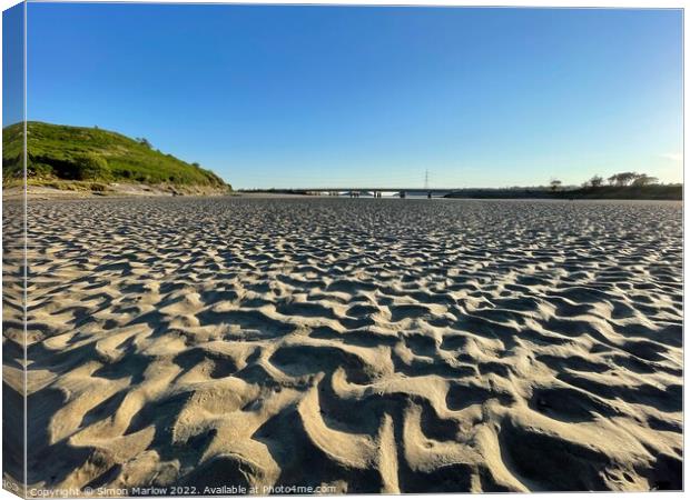 Low down view at Harlech beach, Snowdonia Canvas Print by Simon Marlow