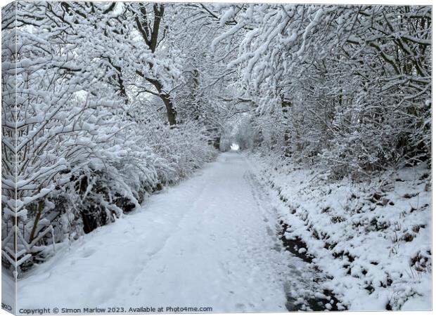 Winter wonderland in South Shropshire Canvas Print by Simon Marlow