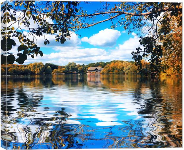 Beautiful reflections at Thatcham, Berkshire Canvas Print by Simon Marlow