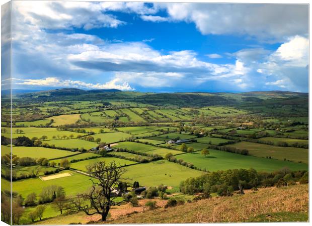 Beautiful landscape from Long Mynd, Shropshire Canvas Print by Simon Marlow