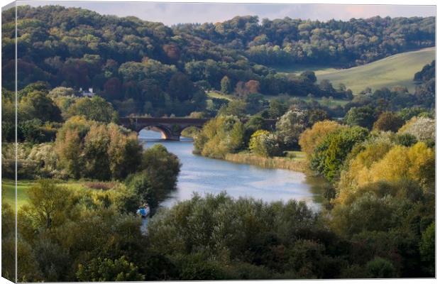 View overlooking Goring Gap in Berkshire Canvas Print by Simon Marlow