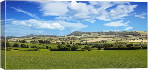 South Shropshire landscape across the Clun Valley Canvas Print by Simon Marlow