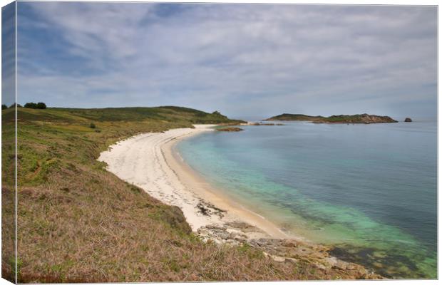 Beach landscape at St Martins, Scilly Isles Canvas Print by Simon Marlow