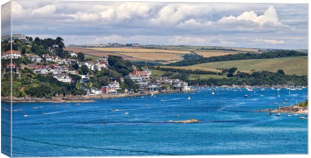 View overlooking Salcombe in Devon Canvas Print by Simon Marlow