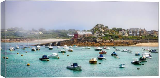 Foggy morning at St Mary's, Scilly Isles Canvas Print by Simon Marlow