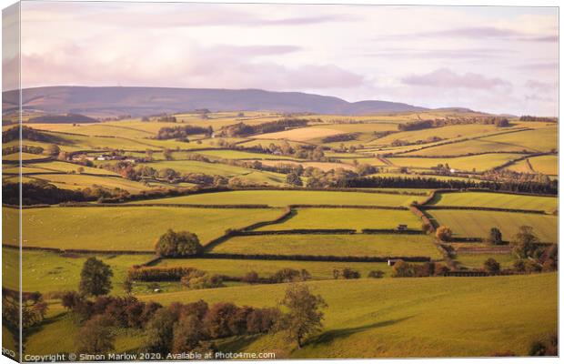 View from Black Hill Shropshire Canvas Print by Simon Marlow