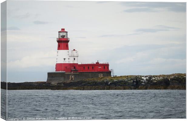 Majestic Inner Farne Lighthouse Canvas Print by Simon Marlow