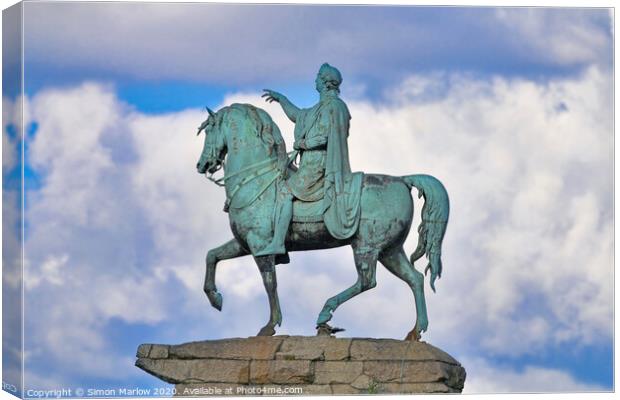 Copper Horse Statue of King George III Canvas Print by Simon Marlow