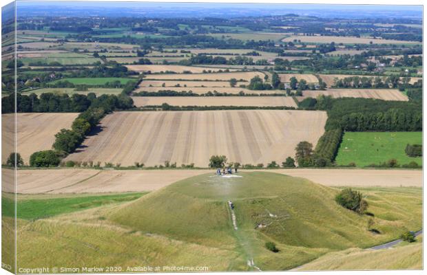 Countryside of Hampshire view from White Horse Hill Canvas Print by Simon Marlow